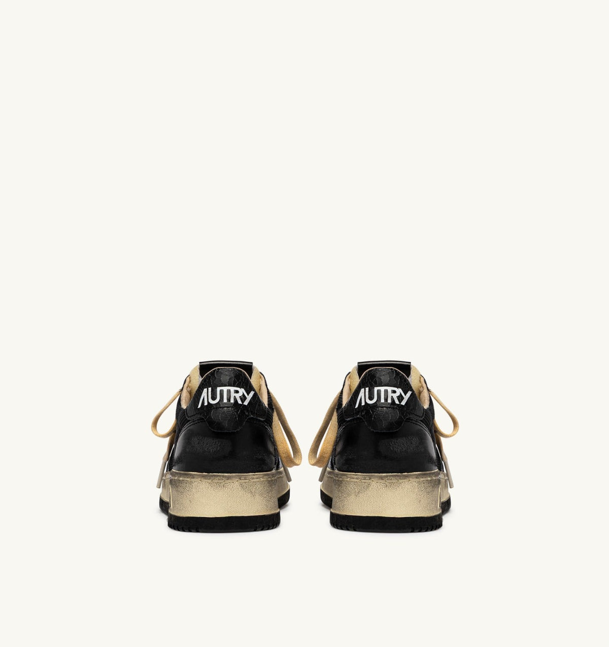 MEDALIST LOW SUPER VINTAGE SNEAKERS IN BLACK LEATHER AND DRAGON MESH - AUTRY Value