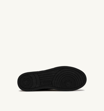 MEDALIST LOW SUPER VINTAGE SNEAKERS IN BLACK LEATHER AND DRAGON MESH - AUTRY Value