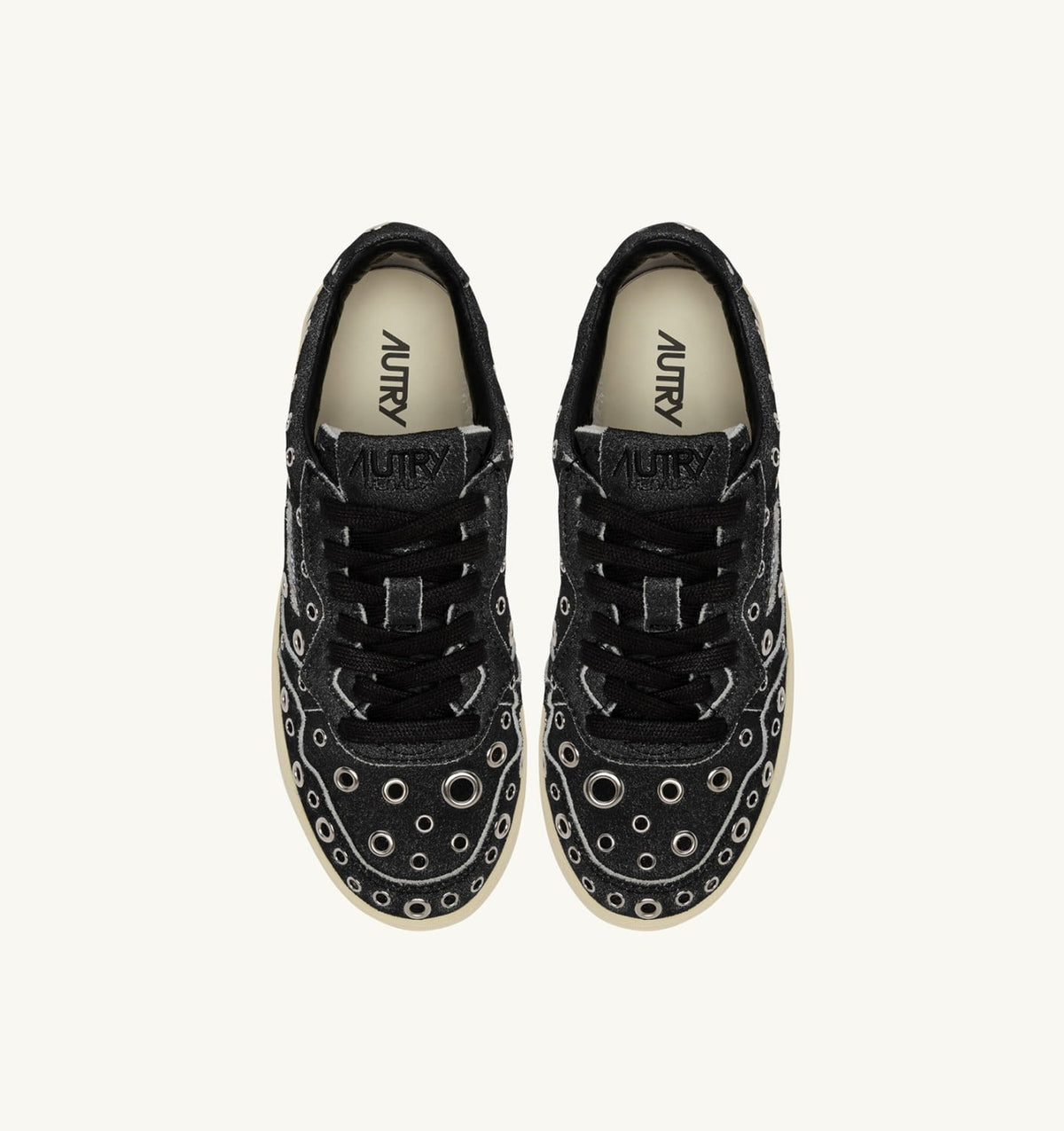 MEDALIST LOW SNEAKERS IN BLACK SUEDE WITH STUDS - AUTRY Latest