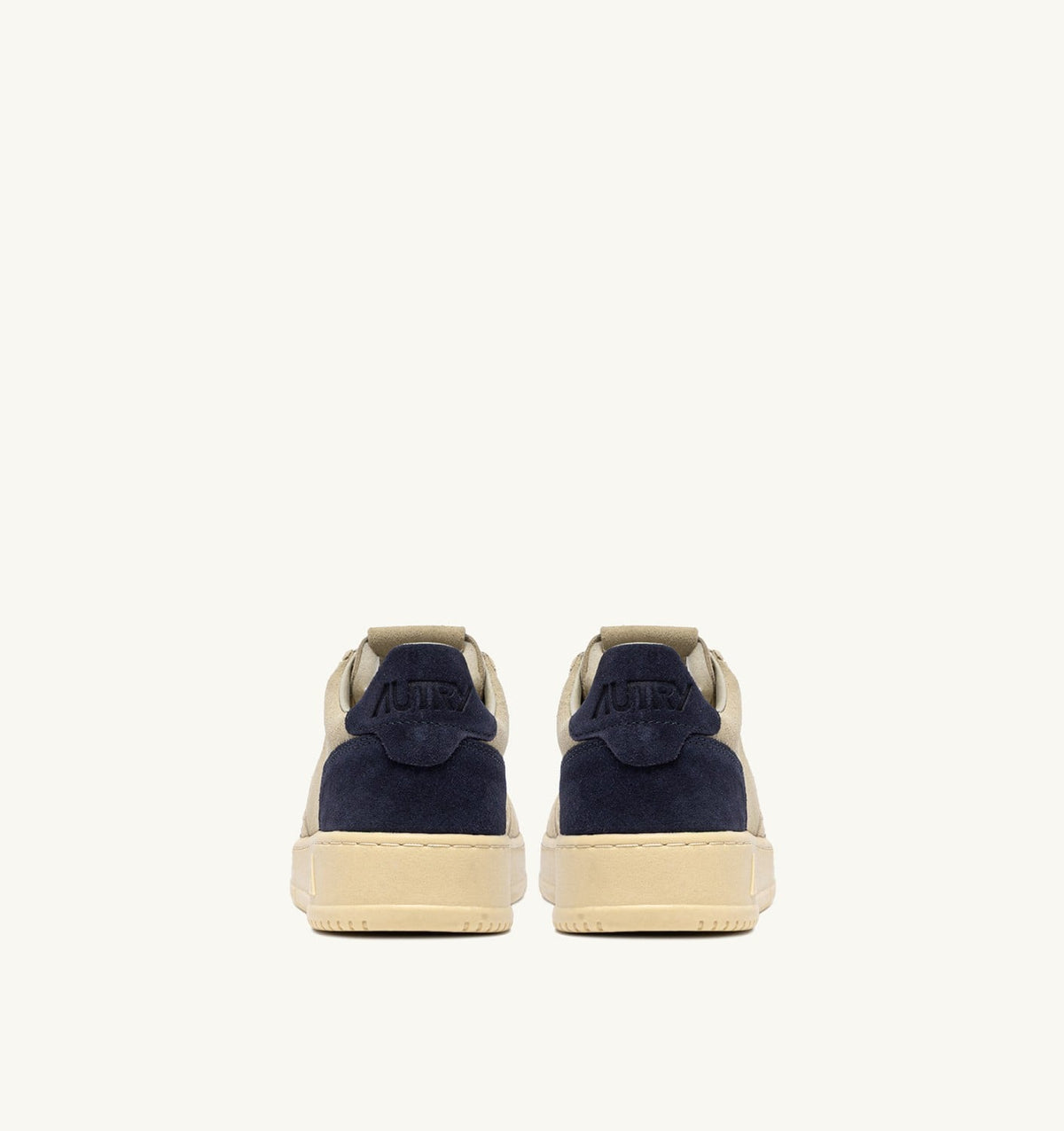 MEDALIST LOW TRICOLOR SNEAKERS IN SUEDE COLOR ECRU PAPYRUS AND BLUE SPACE - AUTRY Quality
