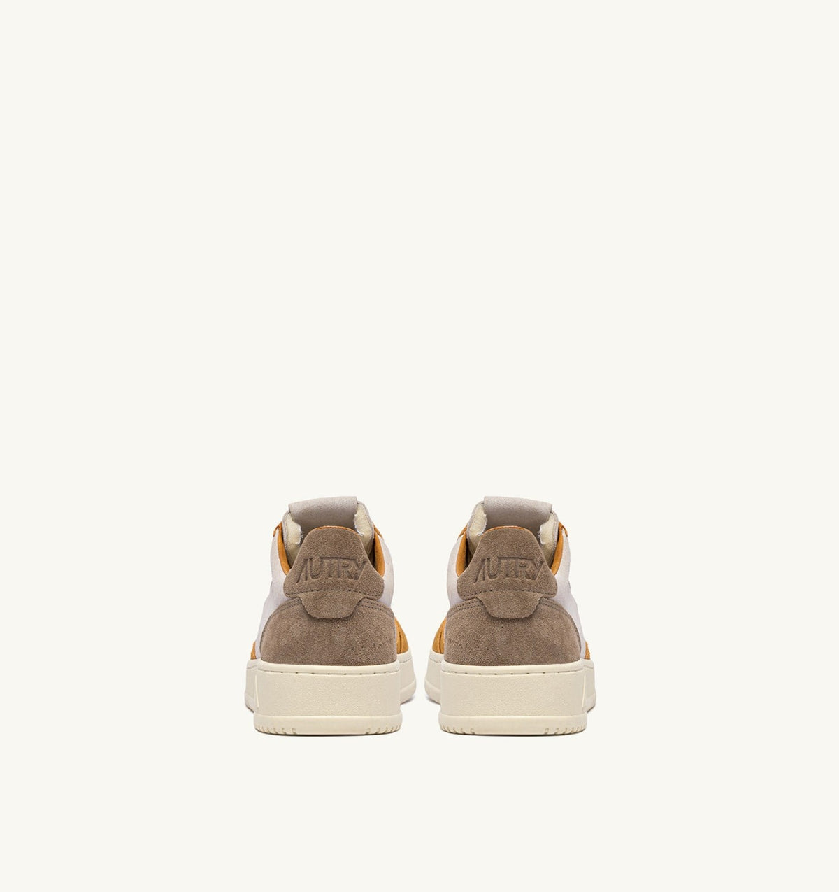 MEDALIST LOW TRICOLOR SNEAKERS IN SUEDE COLOR ANTELOPE WHITE AND BROWN MUSCAT - AUTRY Essential
