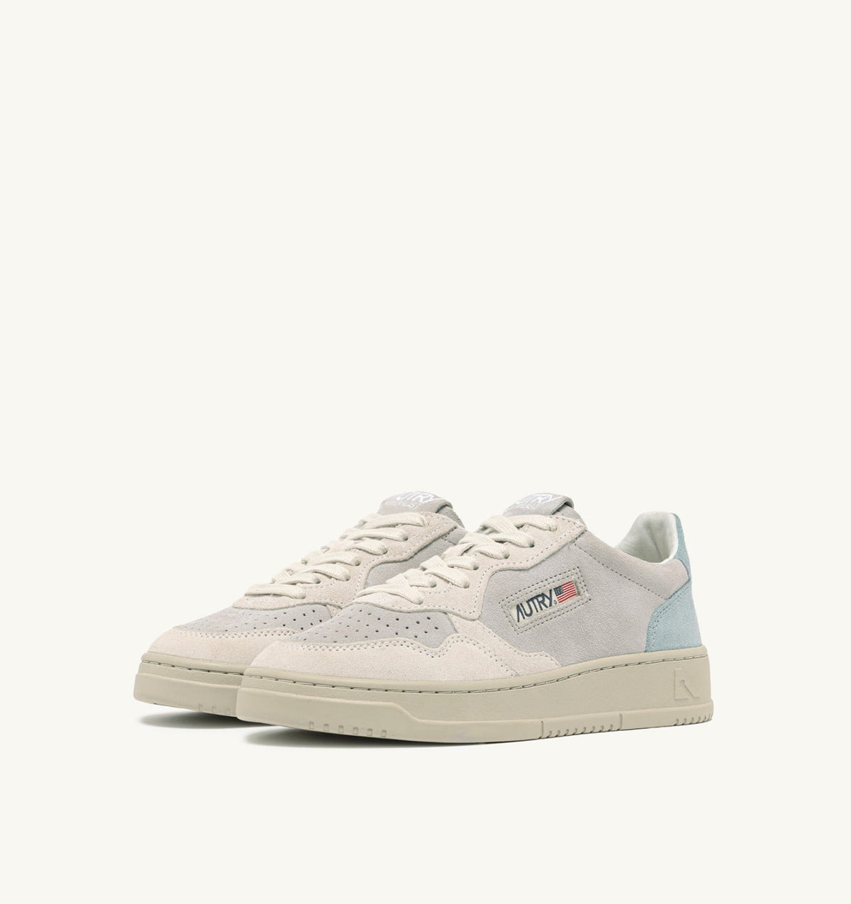 MEDALIST LOW TRICOLOR SNEAKERS IN SUEDE COLOR WHITE SKY AND LOFT - AUTRY Value