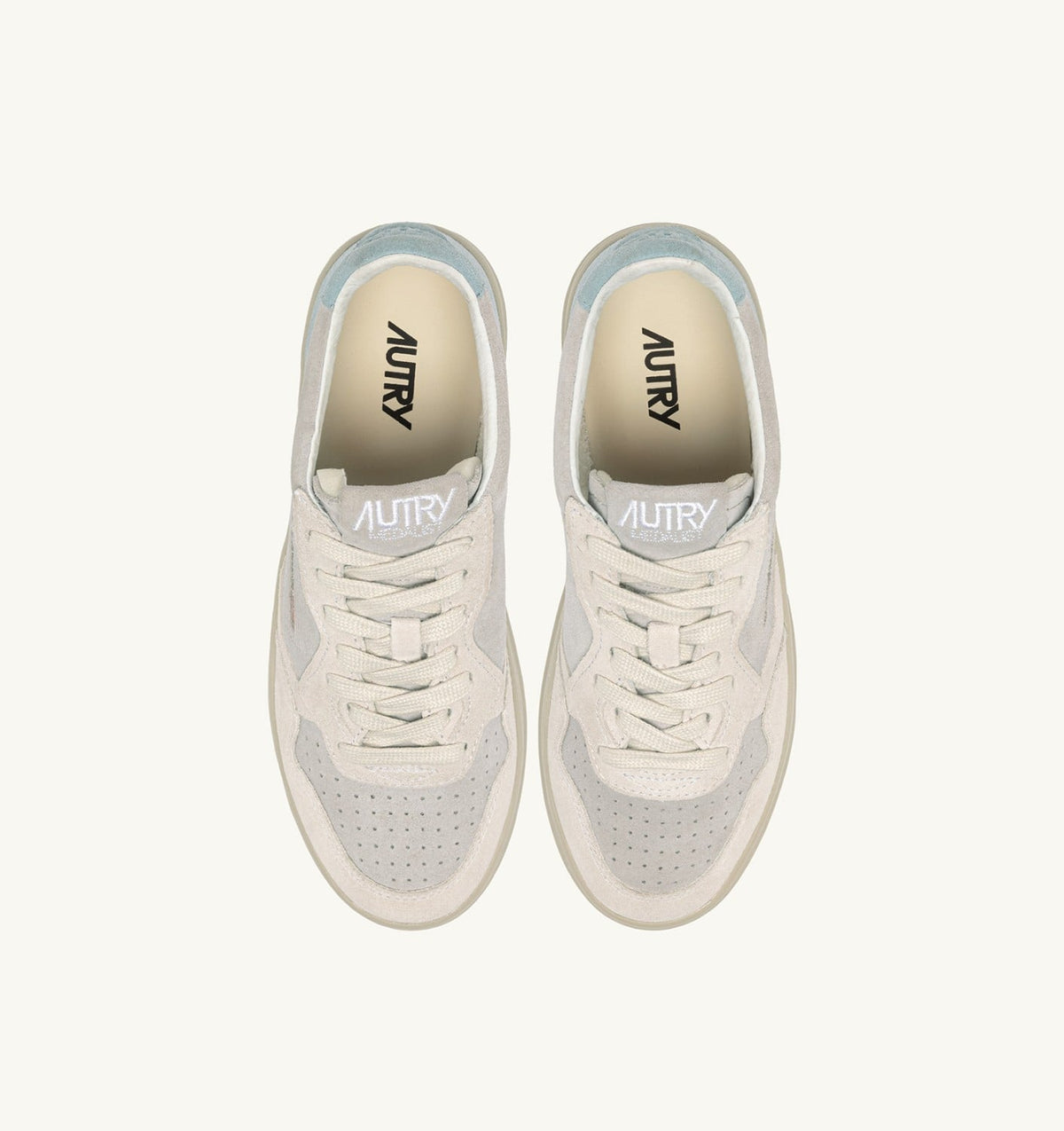 MEDALIST LOW TRICOLOR SNEAKERS IN SUEDE COLOR WHITE SKY AND LOFT - AUTRY Value