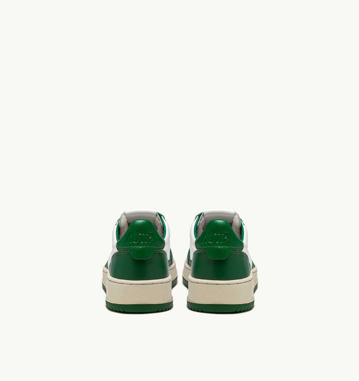 MEDALIST LOW BICOLOR SNEAKERS IN WHITE AND GREEN LEATHER - AUTRY Latest