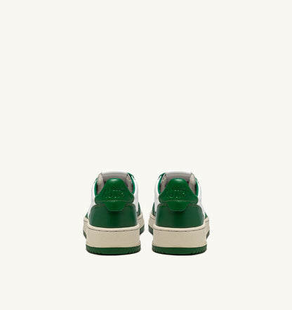 MEDALIST LOW BICOLOR SNEAKERS IN WHITE AND GREEN LEATHER - AUTRY Latest