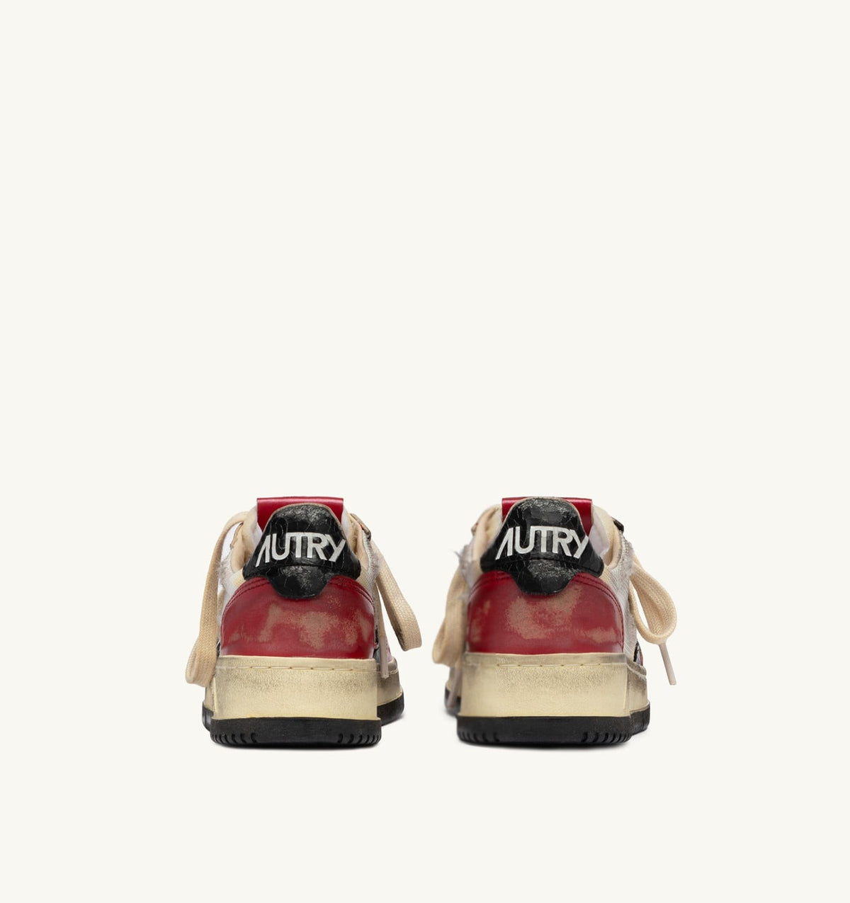 MEDALIST LOW SUPER VINTAGE SNEAKERS IN RED LEATHER AND WHITE MESH - AUTRY Value