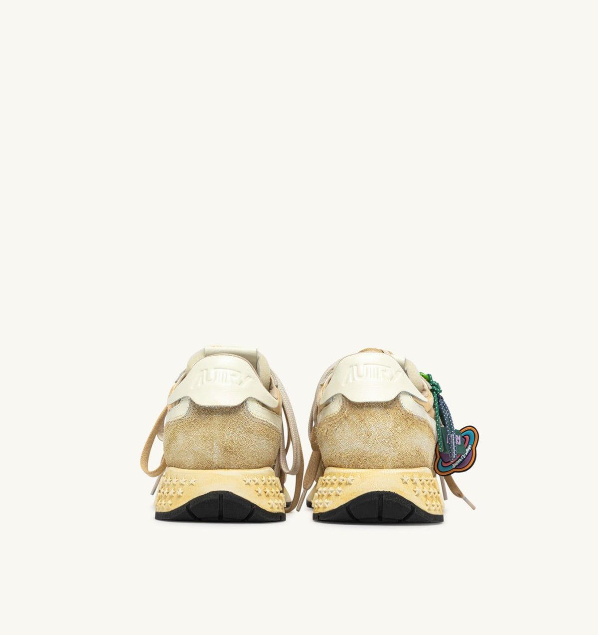 REELWIND SUPER VINTAGE SNEAKERS IN YOLK YELLOW AND WHITE SUEDE AND NYLON - AUTRY Great Value