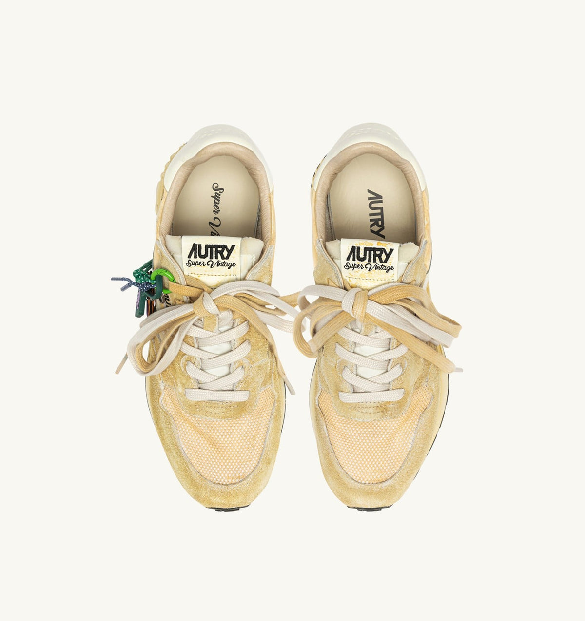 REELWIND SUPER VINTAGE SNEAKERS IN YOLK YELLOW AND WHITE SUEDE AND NYLON - AUTRY Great Value