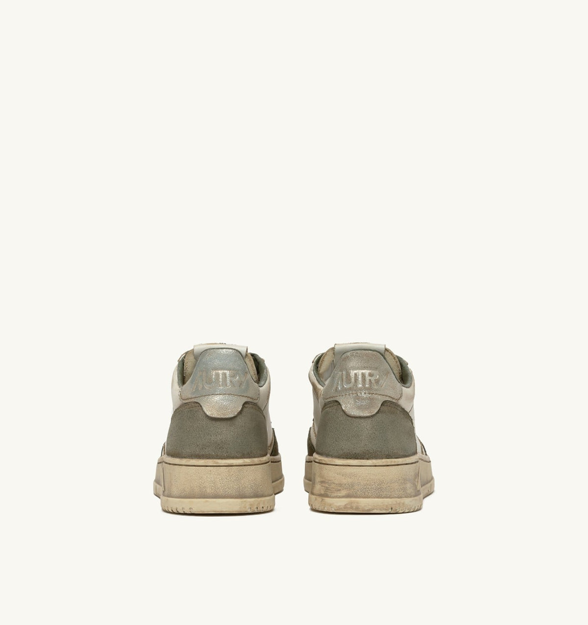 MEDALIST LOW SUPER VINTAGE SNEAKERS IN WHITE AND SILVER LEATHER AND LIZARD SUEDE - AUTRY Quality