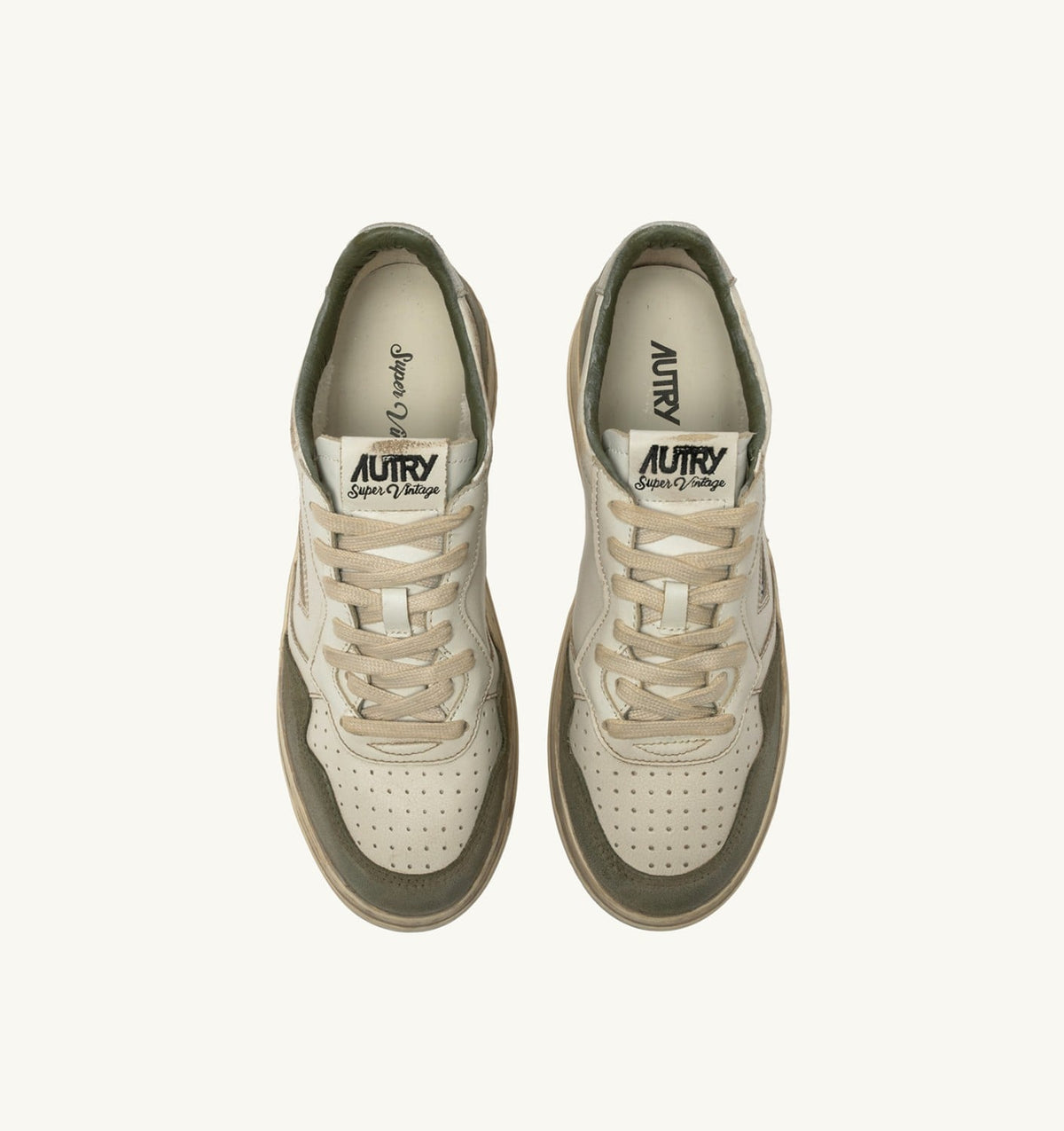 MEDALIST LOW SUPER VINTAGE SNEAKERS IN WHITE AND SILVER LEATHER AND LIZARD SUEDE - AUTRY Quality