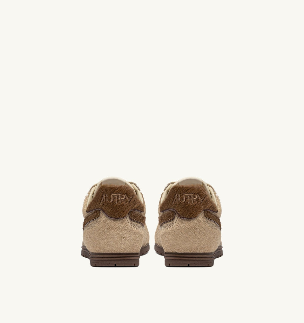 WINDSPIN SNEAKERS IN BEIGE AND BROWN PONY HAIR EFFECT - AUTRY Essential