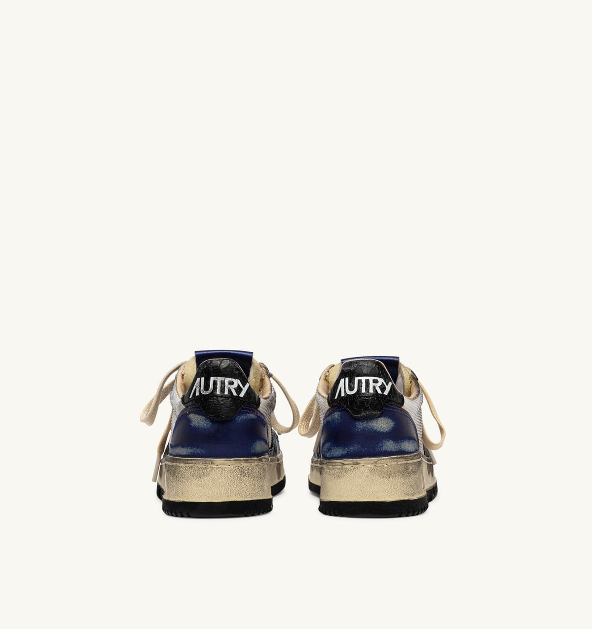 MEDALIST LOW SUPER VINTAGE SNEAKERS IN WHITE AND TANZANITE LEATHER AND DRAGON MESH - AUTRY Great Value