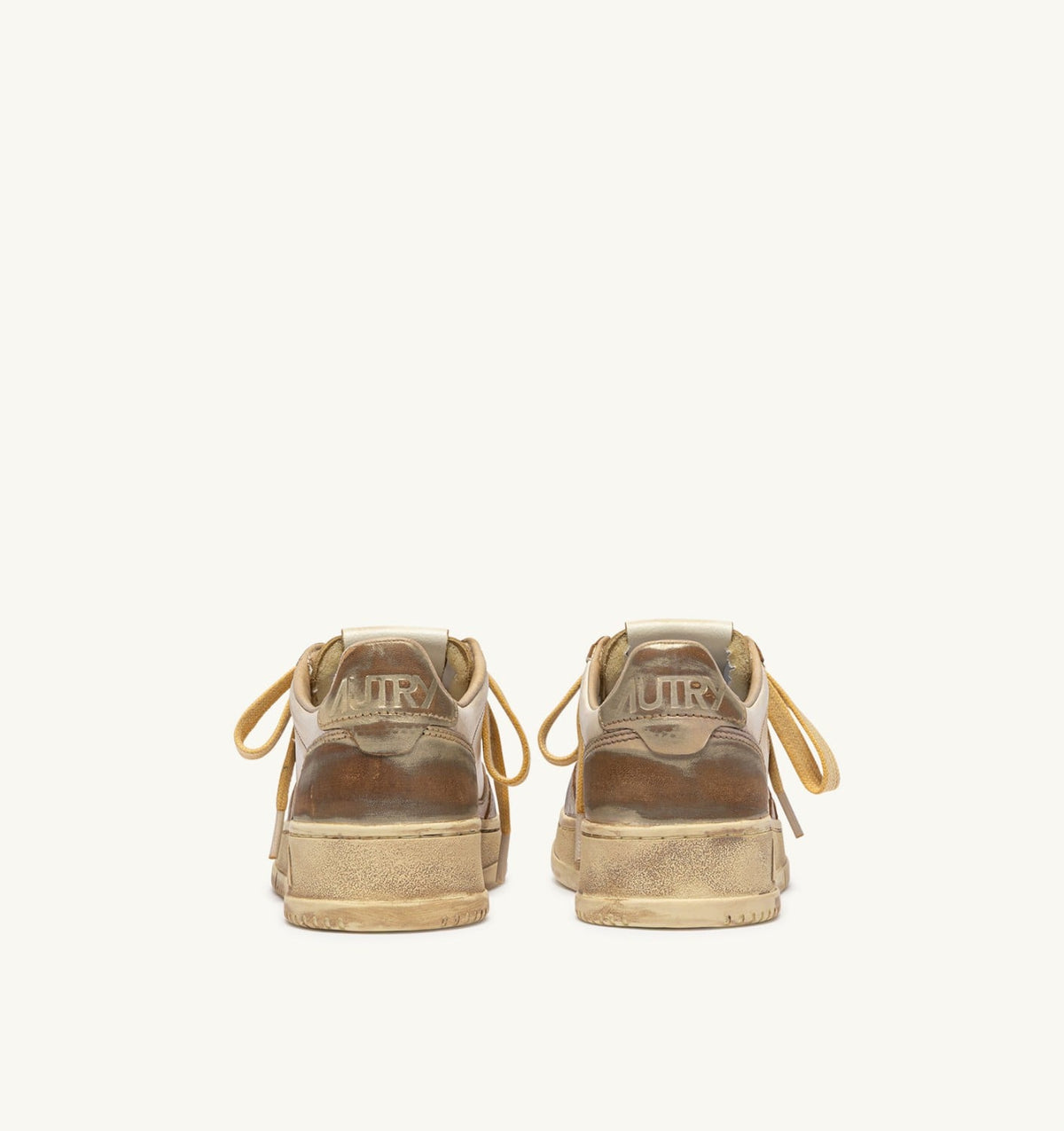 MEDALIST LOW SUPER VINTAGE SNEAKERS IN SILVER AND PLATINUM LEATHER - AUTRY Quality