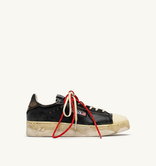 DALLAS LOW SUPER VINTAGE SNEAKERS IN BLACK LEATHER - AUTRY Latest