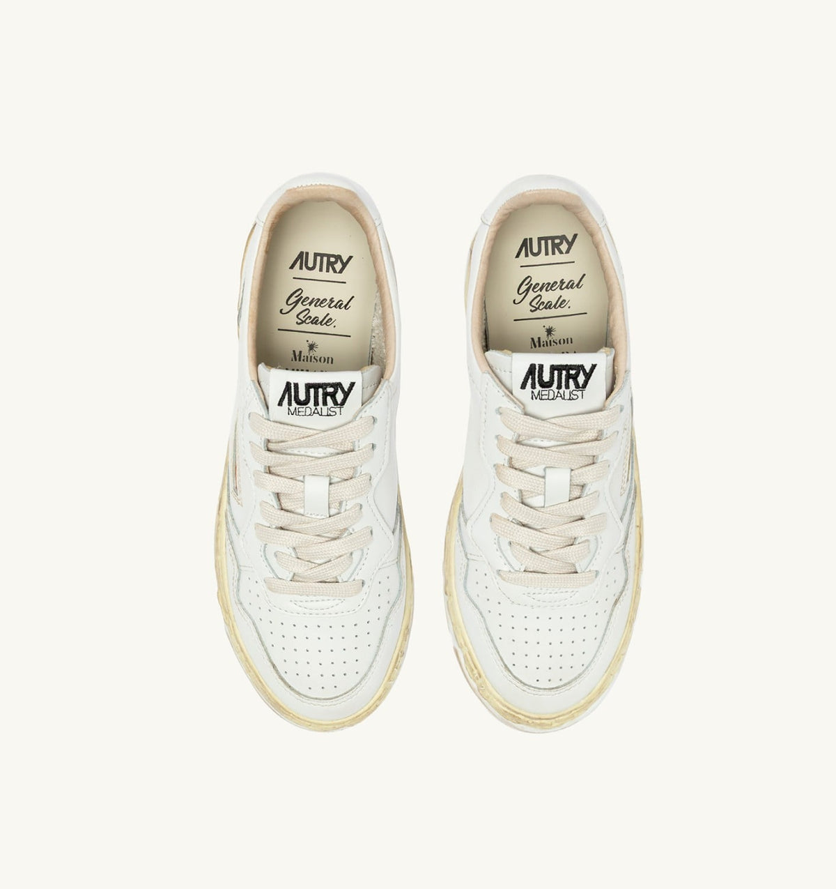 MEDALIST LOW SUPER VINTAGE 'Autry x Maison MIHARA YASUHIRO General Scale.' SNEAKERS IN WHITE LEATHER - AUTRY Great Value