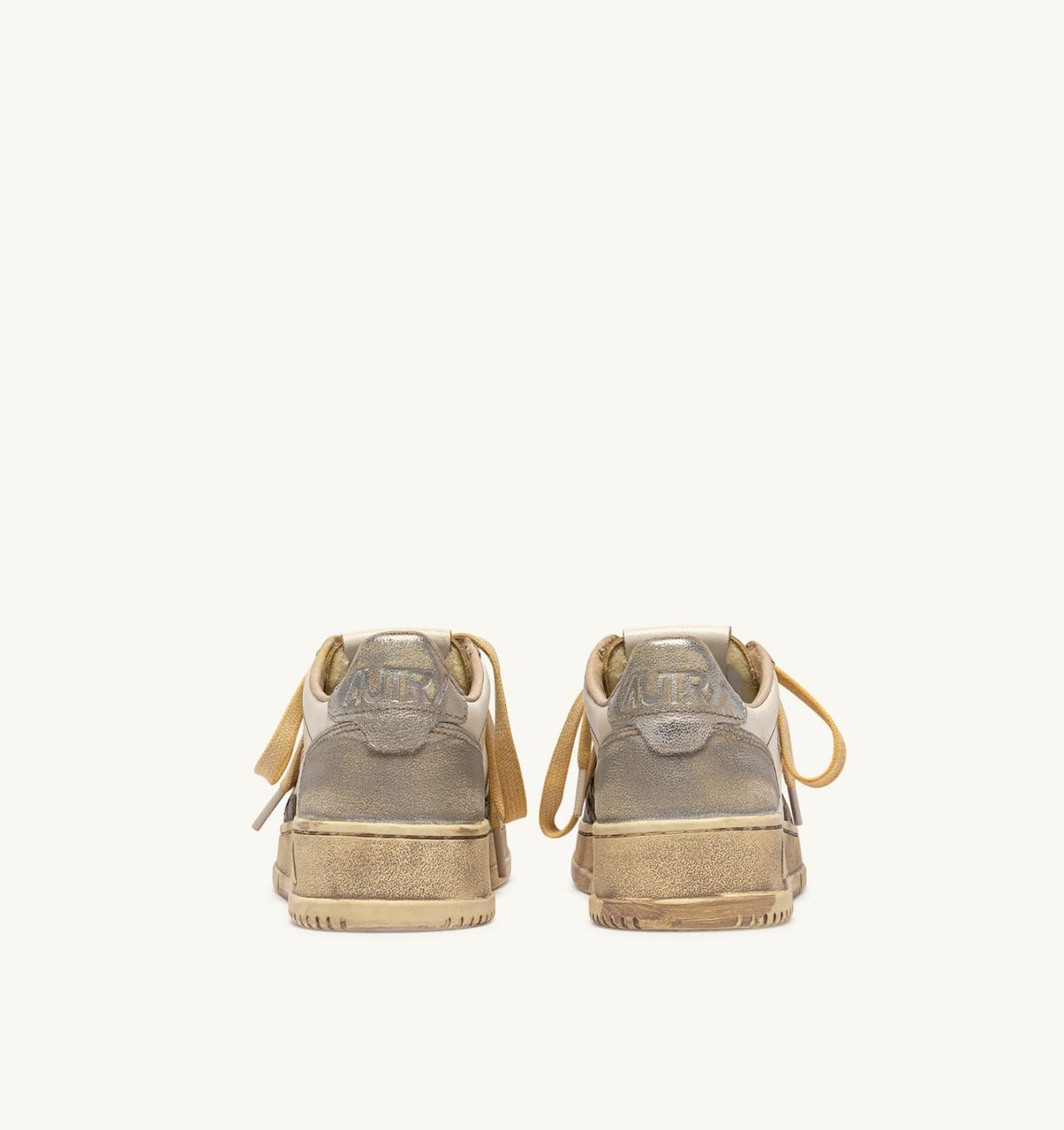 MEDALIST LOW SUPER VINTAGE SNEAKERS IN CHOCOLATE AND SILVER LEATHER - AUTRY Value
