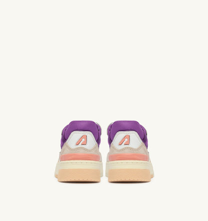 SNEAKERS CLC LOW IN WHITE SAND AND DEWBERRY LEATHER AND SUEDE - AUTRY Everyday