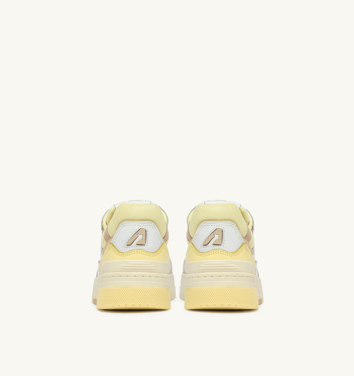 SNEAKERS CLC LOW IN WHITE BOULDER AND LEMON MERINGUE LEATHER AND SUEDE - AUTRY Value