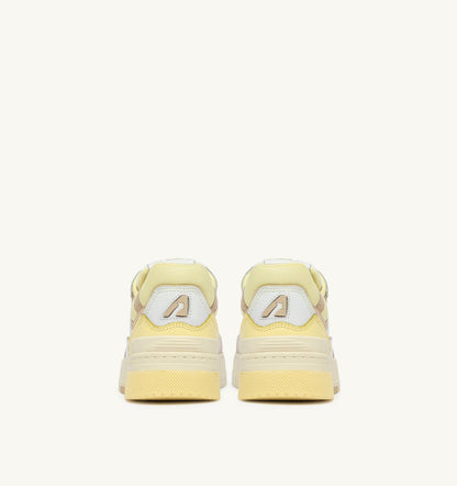 SNEAKERS CLC LOW IN WHITE BOULDER AND LEMON MERINGUE LEATHER AND SUEDE - AUTRY Value