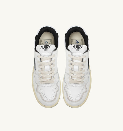 CLC LOW SNEAKERS IN WHITE LEATHER AND BLACK SUEDE - AUTRY Great Value
