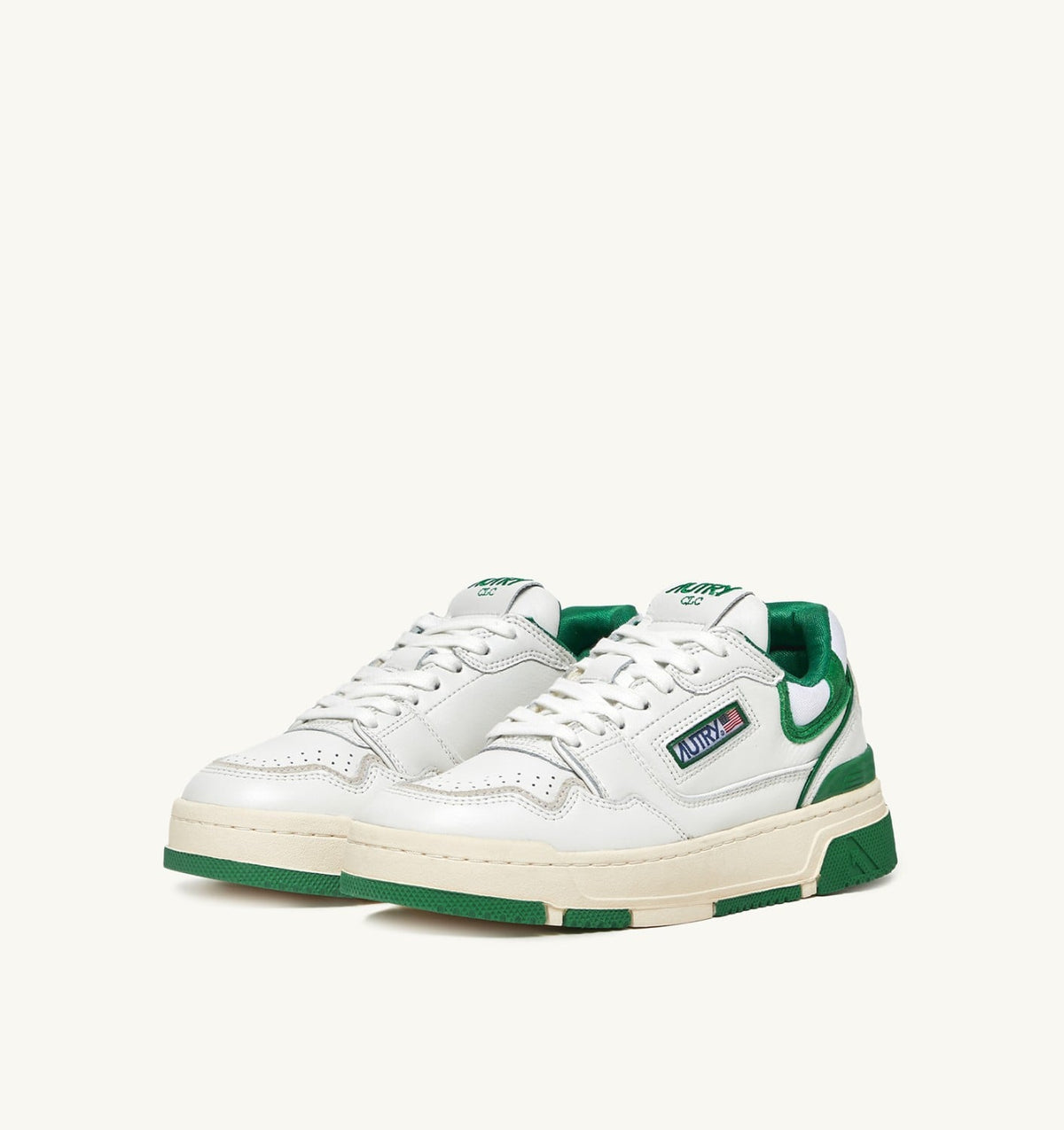 CLC LOW SNEAKERS IN WHITE LEATHER AND AMAZON SUEDE - AUTRY Latest