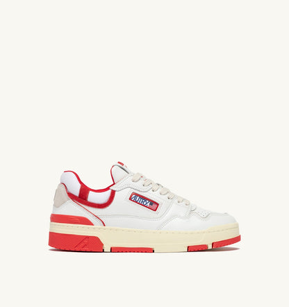 SNEAKERS CLC LOW IN WHITE LEATHER AND RED VIRGIN - AUTRY Quality