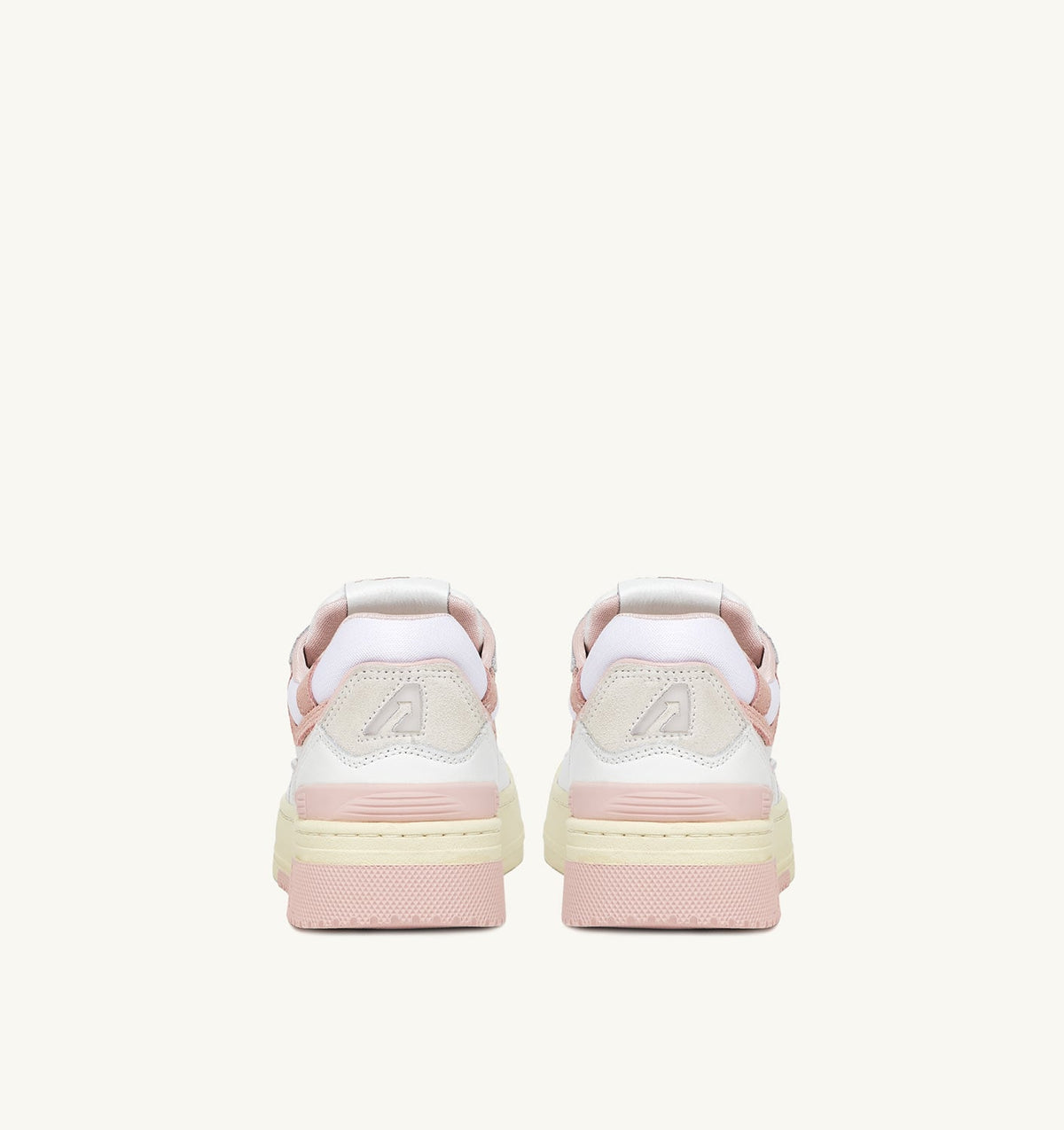 CLC LOW SNEAKERS IN WHITE LEATHER AND POWDER PINK SUEDE - AUTRY Classic