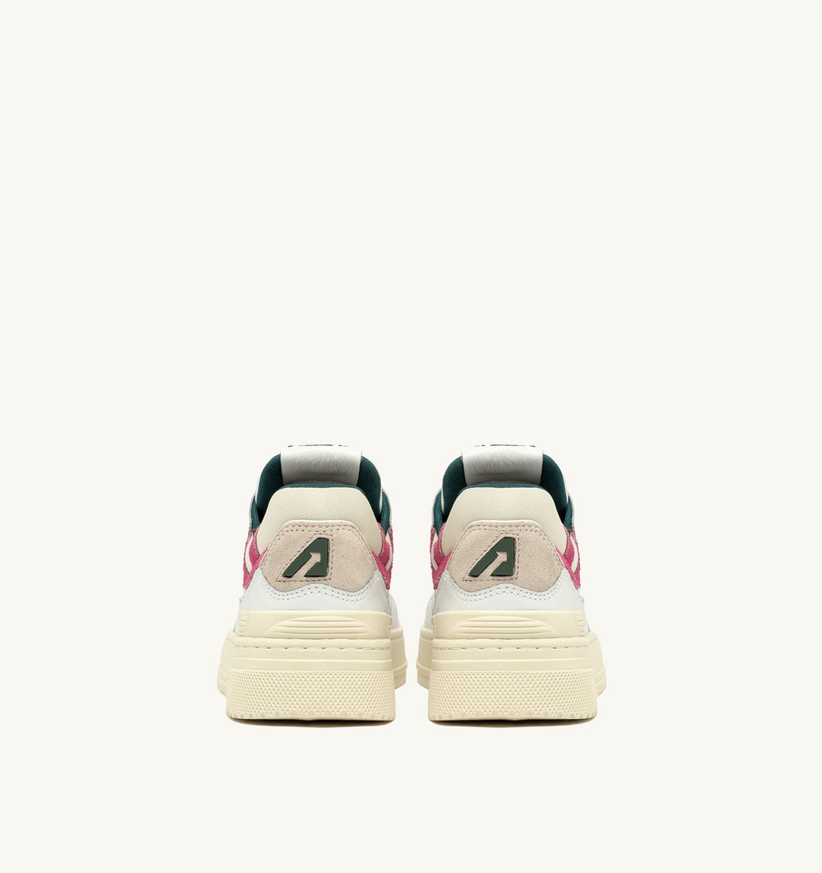 CLC LOW SNEAKERS IN WHITE LEATHER AND CARMINE ROSE SUEDE - AUTRY Everyday