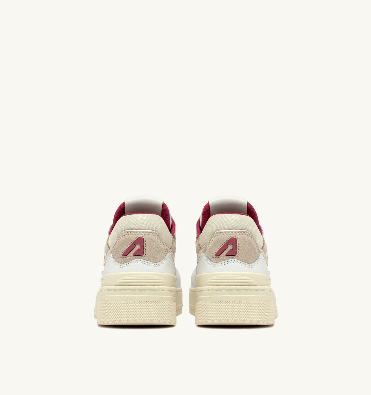CLC LOW SNEAKERS IN WHITE LEATHER AND SAND SUEDE - AUTRY Value