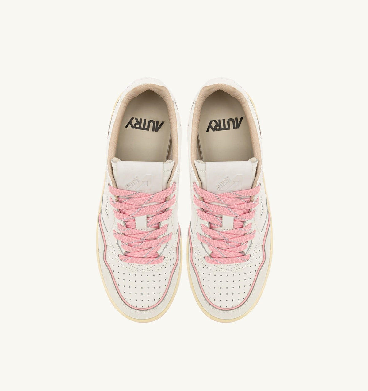 GOLF LOW SNEAKERS IN WHITE AND CORAL BLUSH LEATHER - AUTRY Value