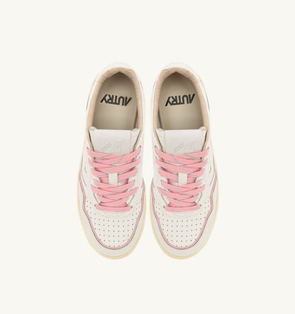 GOLF LOW SNEAKERS IN WHITE AND CORAL BLUSH LEATHER - AUTRY Value