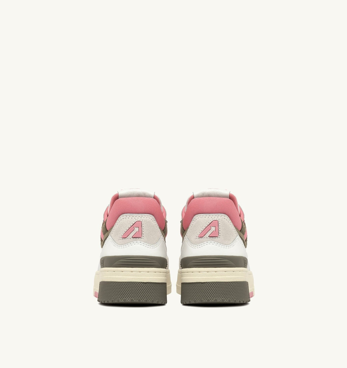 CLC LOW SNEAKERS IN WHITE AND GERANIUM LEATHER SUEDE - AUTRY Essential
