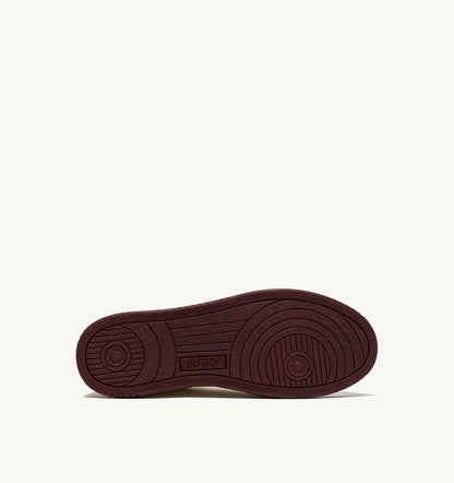 MED-WAY SNEAKERS IN LEATHER COLOR MARSHMALLOW AND SYRAH - AUTRY Great Value