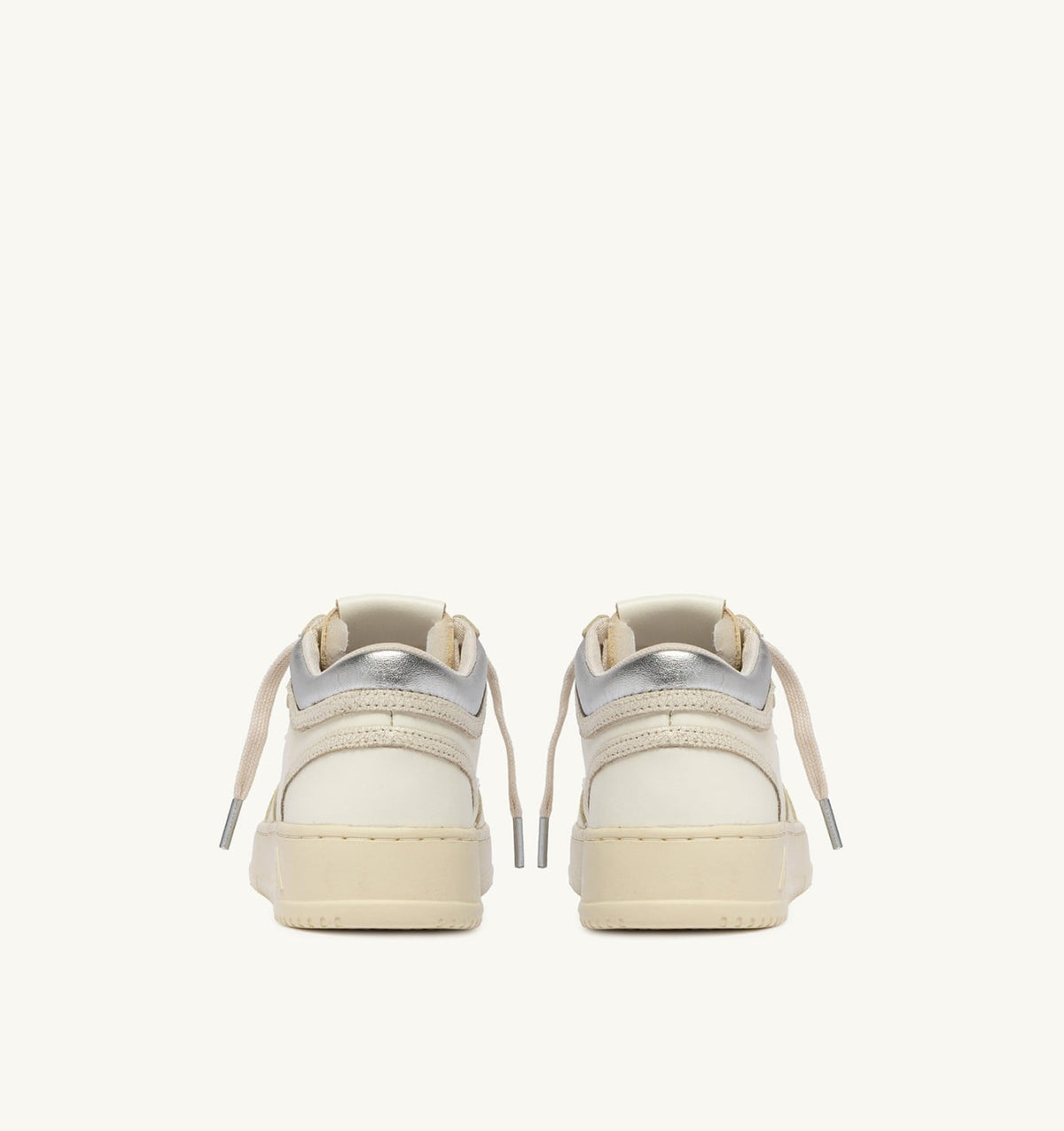 MED-WAY SNEAKERS IN LEATHER COLOR MARSHMALLOW AND SILVER - AUTRY Latest