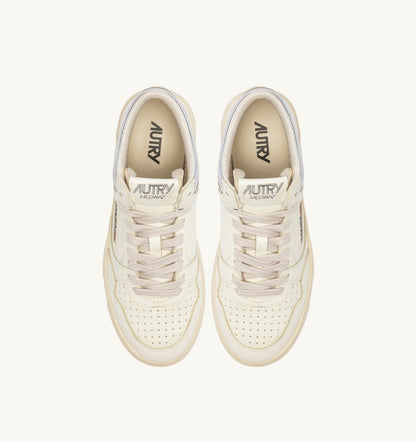 MED-WAY SNEAKERS IN LEATHER COLOR MARSHMALLOW AND SILVER - AUTRY Latest