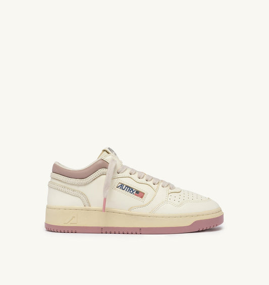 MED-WAY SNEAKERS IN LEATHER COLOR MARSHMALLOW AND ZEPHYR - AUTRY Quality