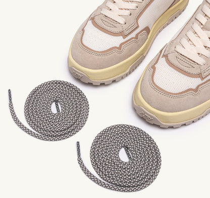 WILDPACE LOW SNEAKERS IN WHISPER WHITE AND SAND DRAGON MESH AND SUEDE - AUTRY Quality
