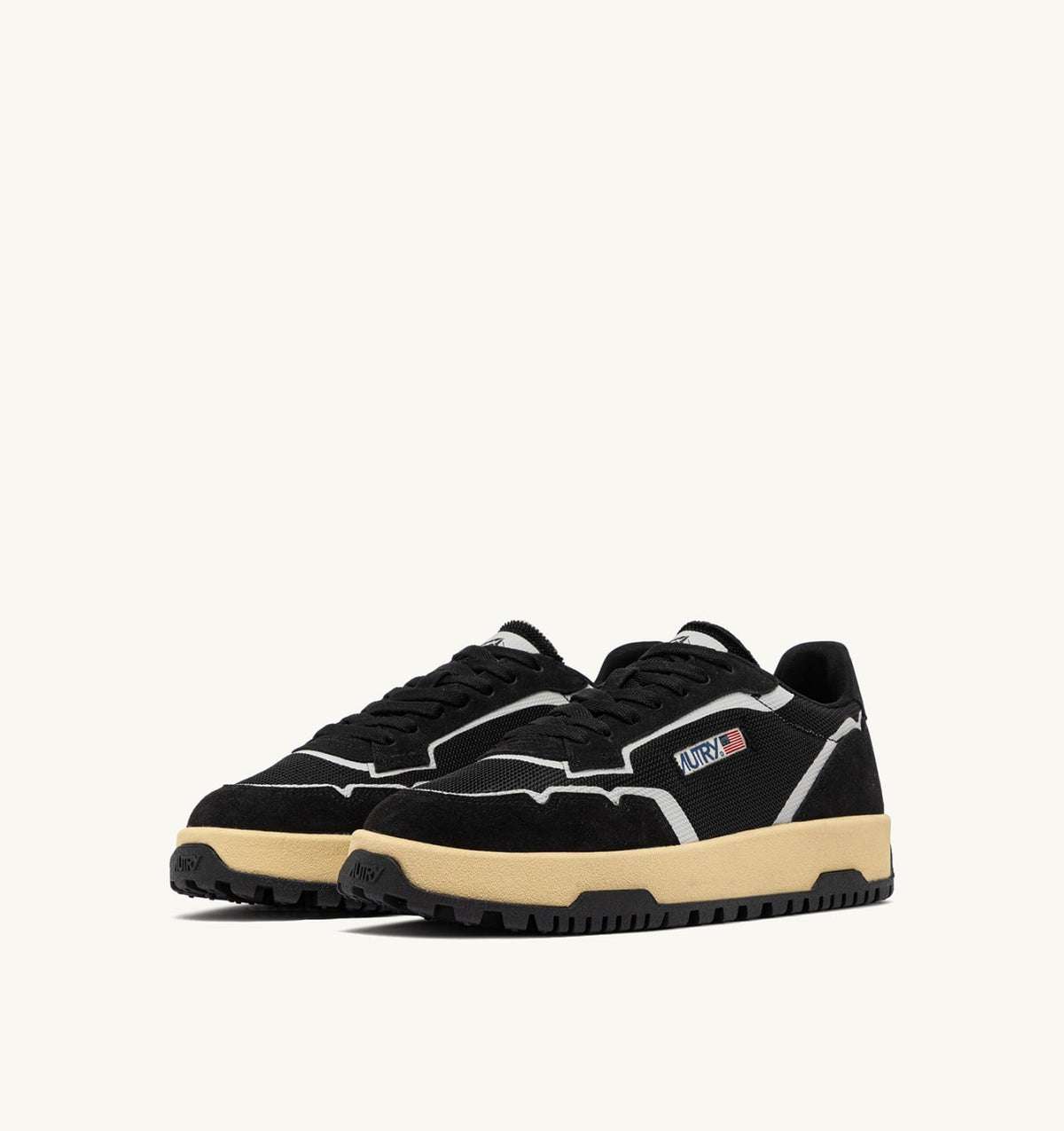 WILDPACE LOW SNEAKERS IN BLACK DRAGON MESH AND SUEDE - AUTRY Classic