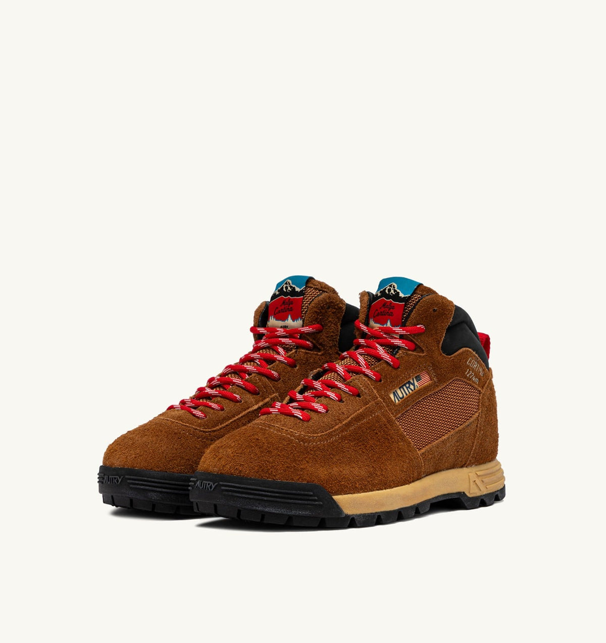 MALGA CORTINA IN CHESTNUT AND FLAME SCARLET SUEDE - AUTRY Latest