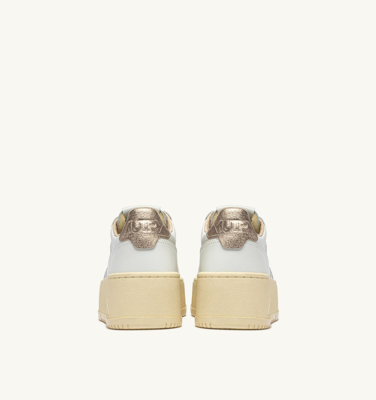 MEDALIST PLATFORM SNEAKERS IN FEATHER GRAY AND WHITE SUEDE AND LEATHER - AUTRY Great Value
