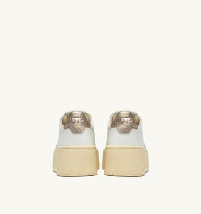 MEDALIST PLATFORM SNEAKERS IN FEATHER GRAY AND WHITE SUEDE AND LEATHER - AUTRY Great Value