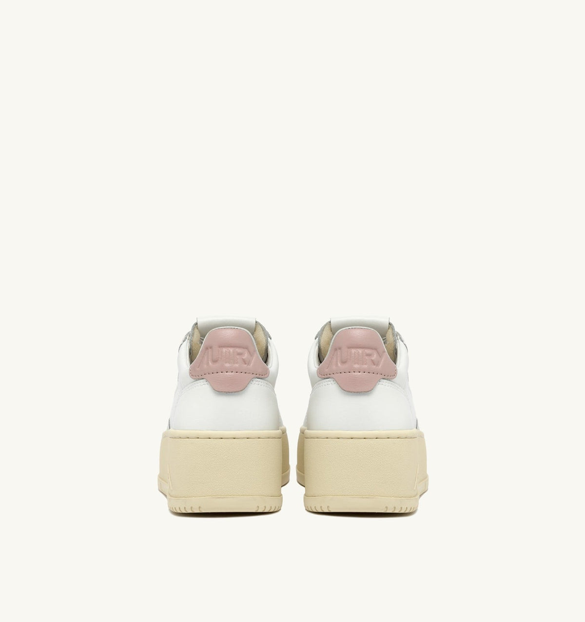 MEDALIST PLATFORM SNEAKERS IN WHITE AND POWDER PINK LEATHER - AUTRY Latest
